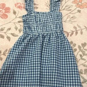 Charming Blue Checkered Kids Dress